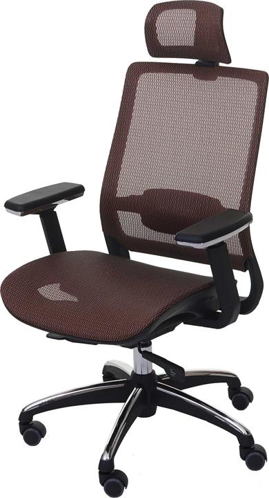 Produktbild Swisshandel24 Bürostuhl, Schreibtischstuhl, ergonomisch Kopfstütze Stoff/Textil ISO9001 - mandarin