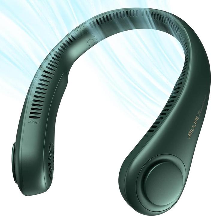 Actual product image Jisulife - Premium Neck Fan Life3 (FA14) - Portable, 4000mAh, 3 Speeds - Green