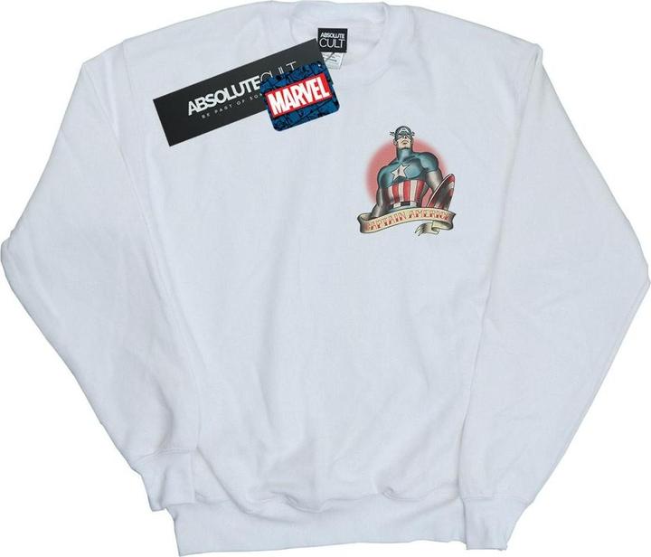 Captain America Tattoo Breast Print Sweatshirt