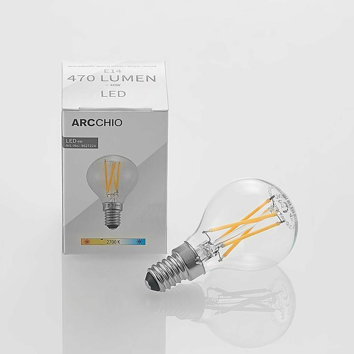 Actual product image Arcchio LED Lamp E14 4W 2,700K Filament Drop Dimmable (E14, 4 W, 470 lm, 1 x, E)