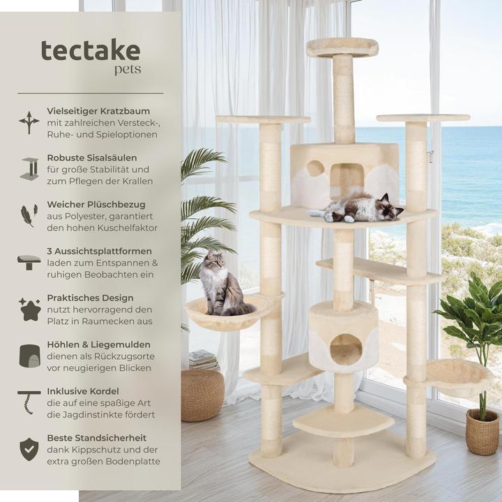 Immagine prodotto tectake Nelly (204 cm, Beige, Bianco)