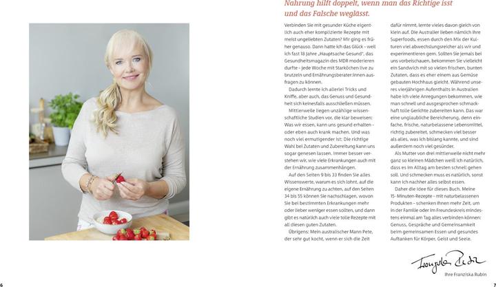 Actual product image Meine gesündesten 15-Minuten-Rezepte (German, Gudrun Strigin, Franciska Ruby, Bettina Matthaei, 2023)