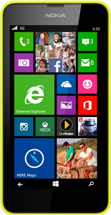 Actual product image Nokia Lumia 635 (8 GB, Yellow, 4.50", 5 Mpx, 4G)