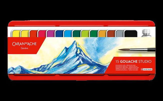 Produktbild Caran d'Ache Gouache Studio Tabletten Metallschachtel (Mehrfarbig, Grün, Lindgrün)