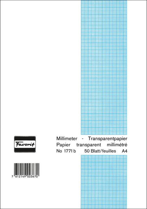 Favorit Graph paper block transparent (21 x 29.7 cm, Checked)