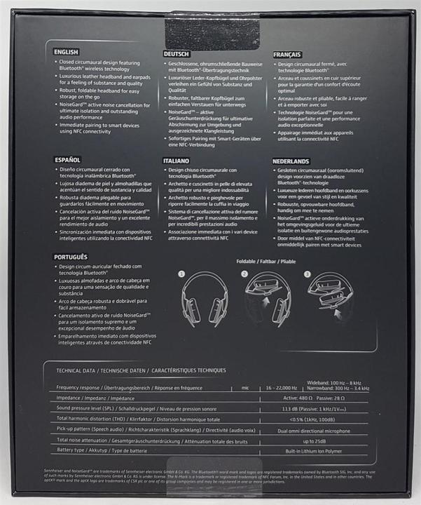 Produktbild Sennheiser MOMENTUM 2 Wireless (ANC, 22 h, Kabellos)