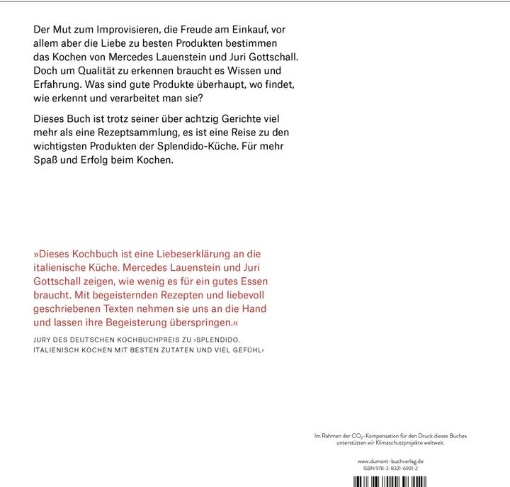 Produktbild Splendido. Italienische Produktkunde und Rezepte (Deutsch, Mercedes Lauenstein, Juri Gottschall, 2023)