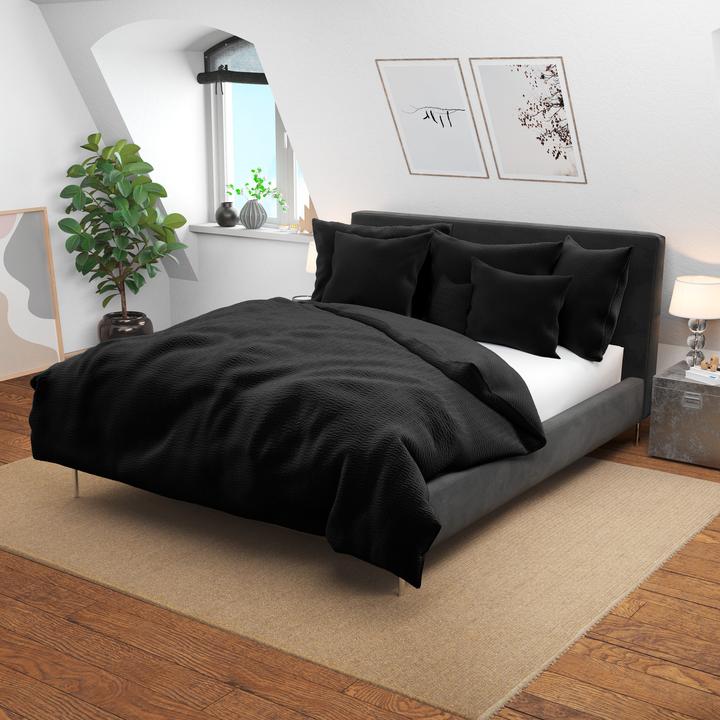 Actual product image Lotus Bettwaren Bed Linen Satin Seersucker uni (Pillowcase, 65 x 100 cm)