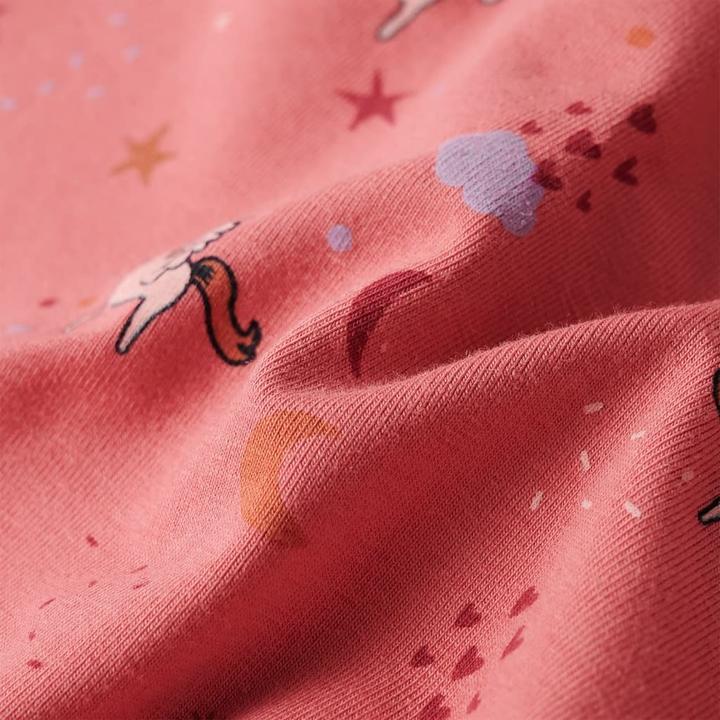 Image du produit VidaXL Pyjama pour enfant manches longues rose foncé 140,Matériau : 95 (140)