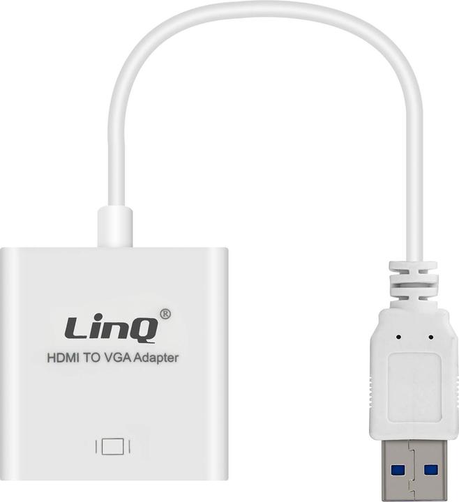 Produktbild LinQ USB 3.0 männlich auf VGA weiblich Videokabel / Adapter by – Weiss (USB, 1.50 cm)
