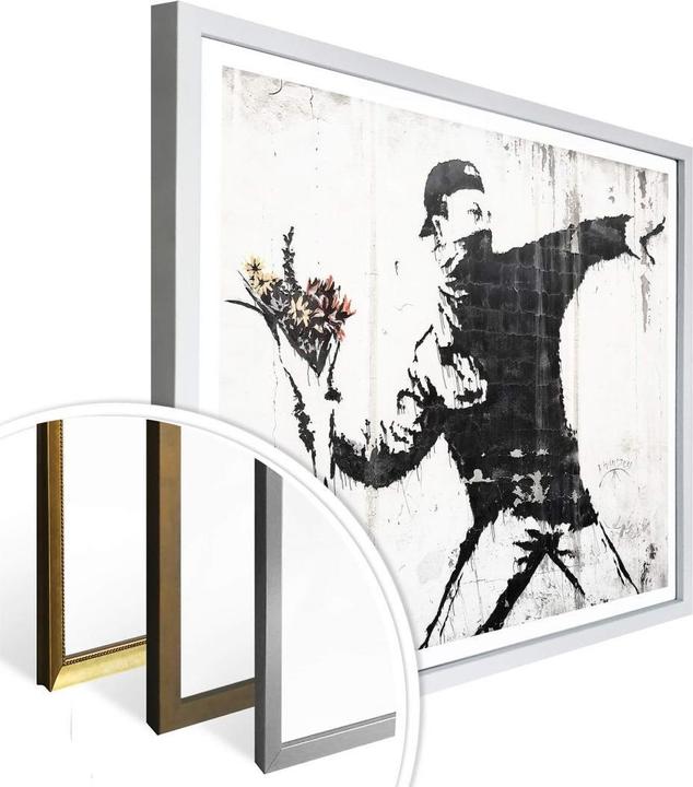 Image du produit Trenddeko Poster Banksy – Der Blumenwerfer 100 x 80 cm, Papier (7 x 7.5 x 98 cm)
