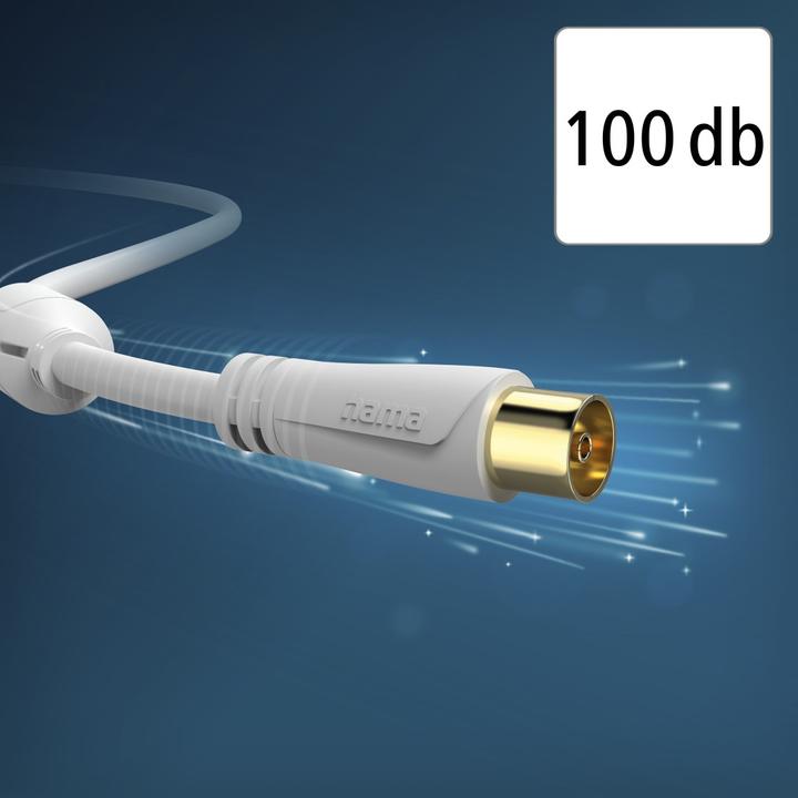 Image du produit Hama Câble d'antenne, connecteur coaxial - connecteur coaxial femelle, doré, 3,0 m, 100 dB (100 dB, Câble d'antenne)