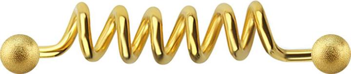 Actual product image Star Piercing Barbell gold-plated coil with two balls speckled (Surgical steel 316L)