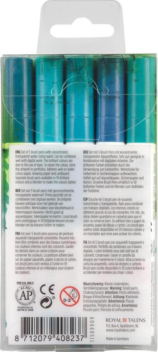 Actual product image Talens Ecoline (White, Green, Blue, Black, 5 x)