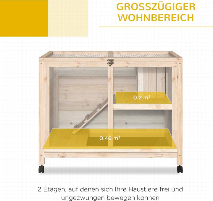 Produktbild PawHut Kleintierstall mit Rollen