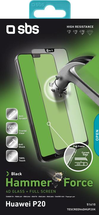 Actual product image SBS 4D Full Glass Screen Protector for Huawei P20 (1 Piece, Cubot P20)