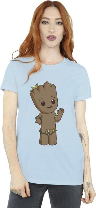 Actual product image Womens/Ladies I Am Groot Cute Groot Cotton Boyfriend T-Shirt (XXL)