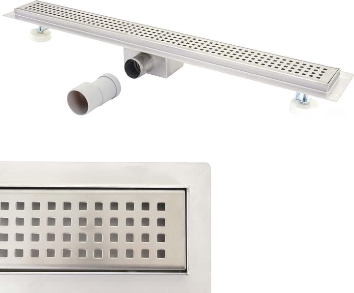 Image du produit Swisshandel24 Caniveau de douche 110cm écoulement de sol caniveau de douche, inox siphon 50-120cm - 51207 (1100 mm)