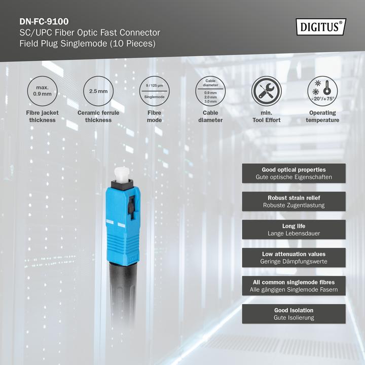Actual product image Digitus Fibre optic field connector SC/UPC 10pcs Fast Connector (0.06 m)