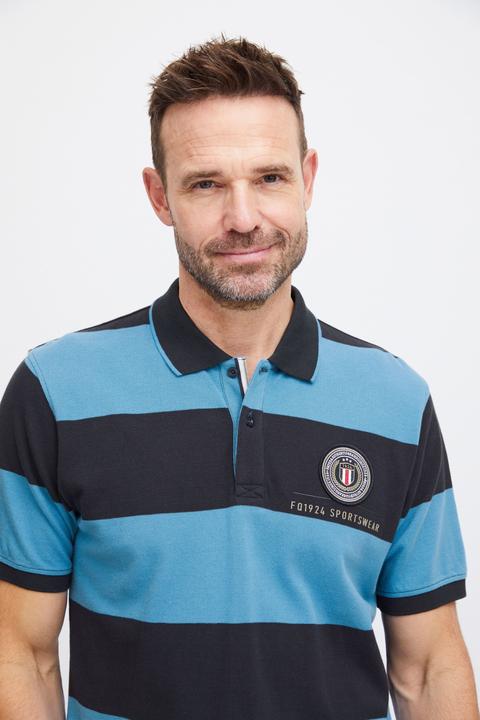 Actual product image FQ1924 FQPeter stripe polo shirt w badge 21900639 (L)