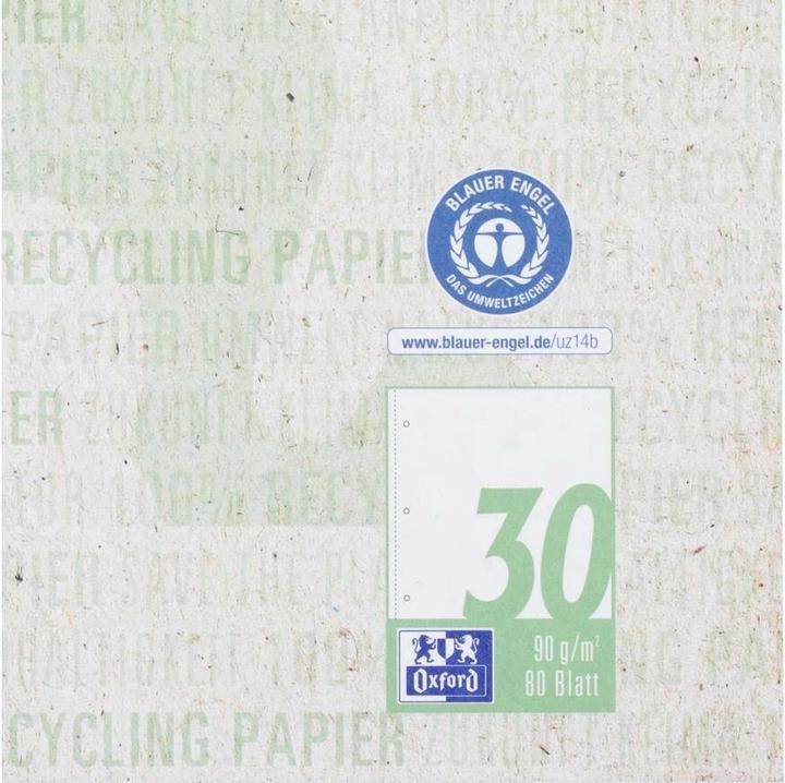 Produktbild Oxford Recycling Collegeblock, A4+ (A4+, Blanko, Weicher Einband)