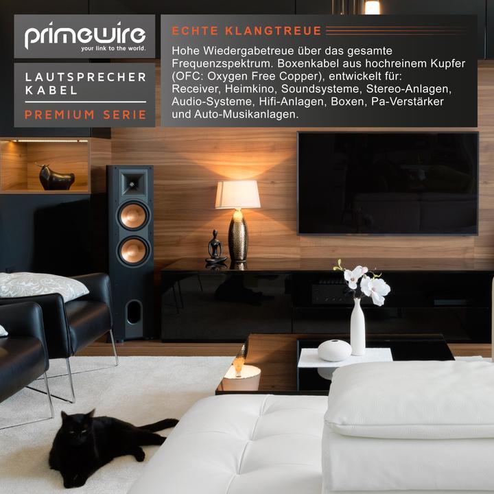 Produktbild Primewire Lautsprecherkabel OFC Kupfer 2 x 2,5 mm² Boxenkabel, Audio Kabel, Speaker Cable, LS Kabel (50 m, 2.50 mm²)