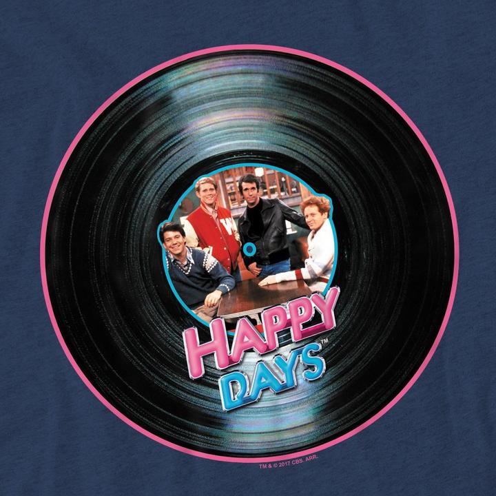 Actual product image Happy Days Unisex Adult On the Record T-Shirt (S)