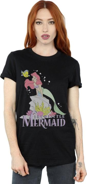 Actual product image Disney Womens/Ladies The Little Mermaid Faded Nostalgia Cotton Boyfriend T-Shirt (XL)