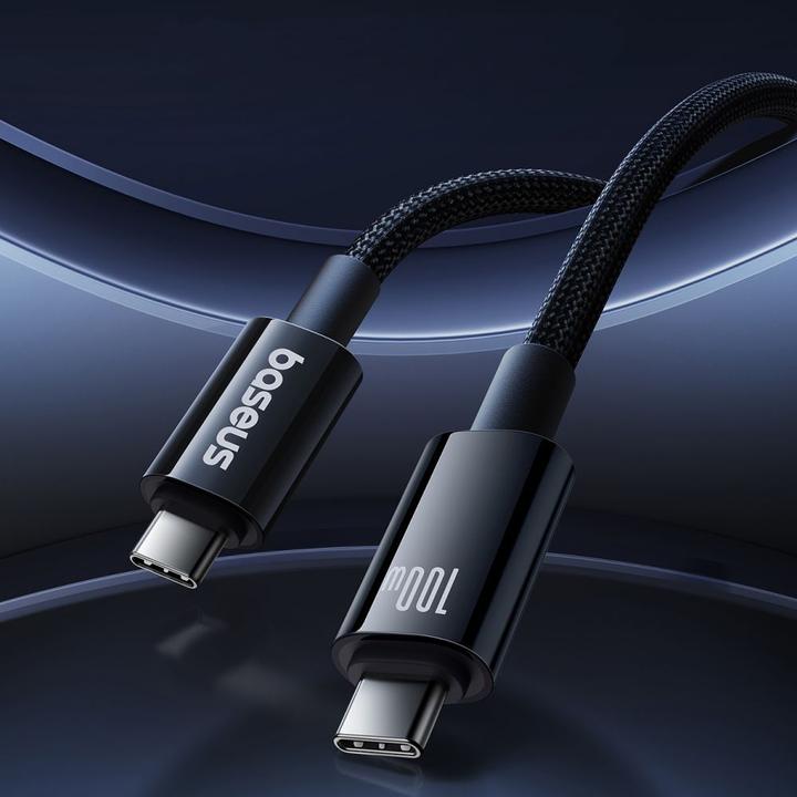 Image du produit Baseus Tungsten Gold Câble USB-C 3.2 / USB-C 3.2 100W 4K 60Hz 1.5m - noir (1.50 m, USB 3.2)