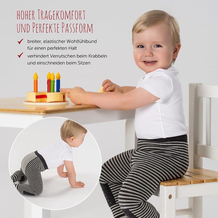 Image du produit La Loona LaLoona Collants pour bébé - Rayures Grises - (74/80)