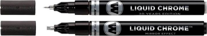 Molotow Liquid Chrome Marker Calligraphy Set (bullet tip 1.0mm and calligraphy tip 3.0mm, special tip) (Black, 3 mm, 2 x)