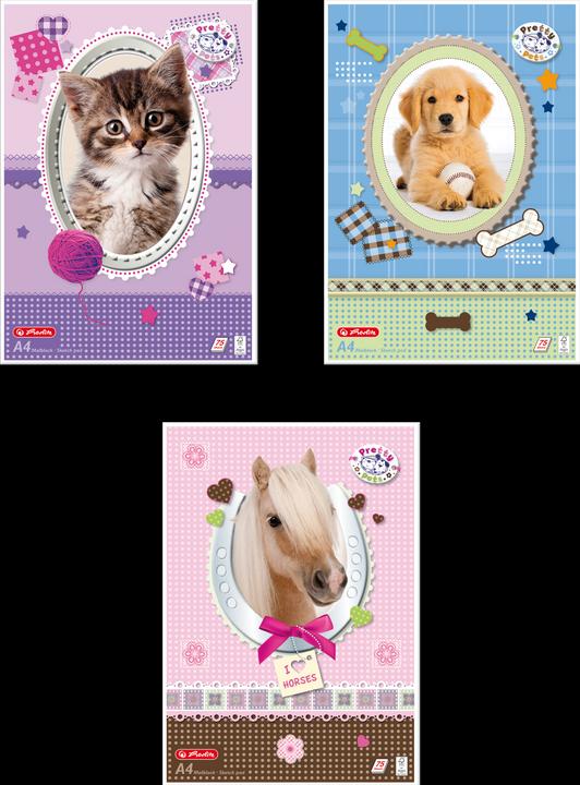 Actual product image Herlitz Pretty Pets colouring pad DIN A4, 70 gsm, 75 sheets (A4, No binding)