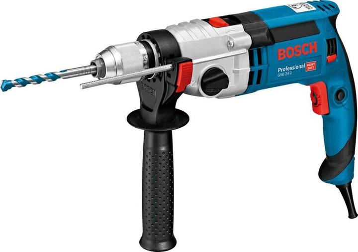 Actual product image Bosch Professional Impact drill GSB 24-2, with 7-piece wood drill bit set, hole saw set (Electrical connection)