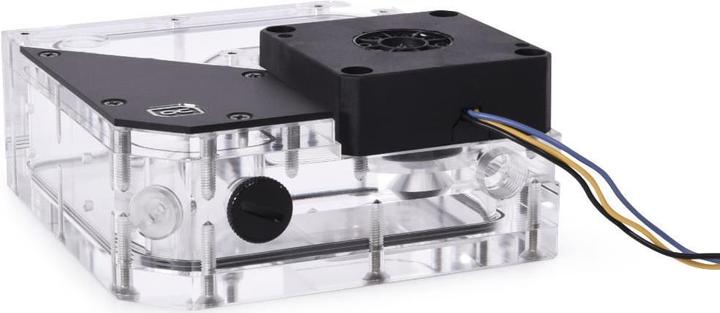 Actual product image Alphacool Rise Flat Reservoir DDC expansion tank with pump