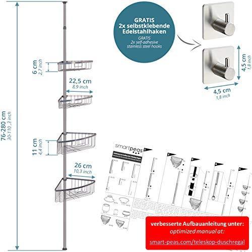Actual product image Smartpeas Telescopic shower shelf