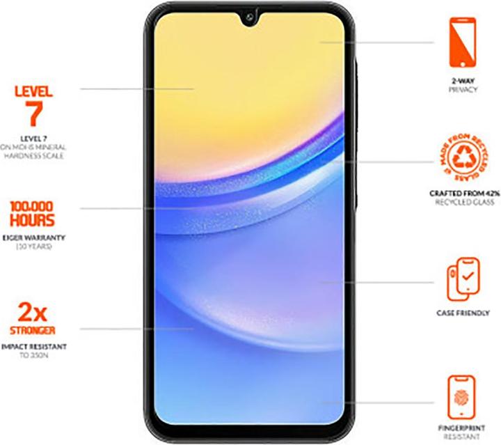 Produktbild Eiger Privacy Sichtschutz-Glas Standard Fit Mountain Glass Black (1 Stück, Samsung Galaxy A16 5G)