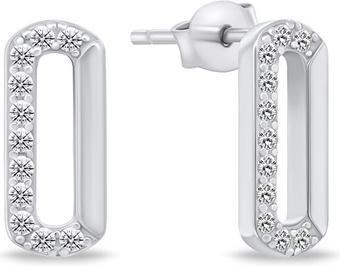 Actual product image Brilio Silver - Beautiful silver earrings with zircons EA808W