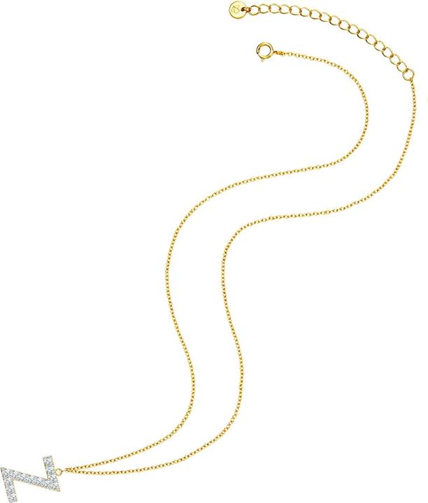 Immagine prodotto Glanzstücke München Lettera Z da donna in argento sterling con zirconia cubica in oro giallo 45,0 cm di base + 5,0 cm (Argento, 40 - 45 cm)