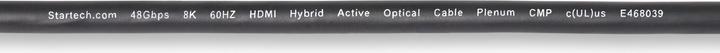 Produktbild StarTech COM 30ft 9.1m HDMI 2.1 Hybrid Active Optical Cable AOC CMP Plenum 8K 60Hz Ultra High Speed (9.10 m, HDMI)