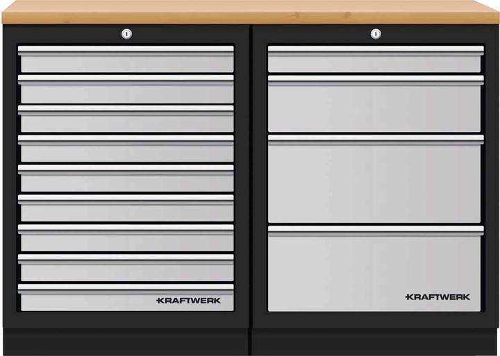 Immagine prodotto Kraftwerk Mobilio 2 pezzi combi, faggio multiplex, 4 & 9 cassetti (136 cm, 94.50 cm)