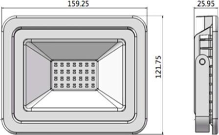 Actual product image Lumina Swiss Slim LED Floodlight 30W warm-white 3000K (3000 lm, IP65)