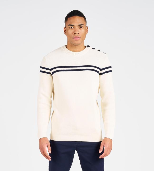 Image du produit Tribord Pull-over voile tricoté homme 100 beige/bleu foncé rayé (XXL)