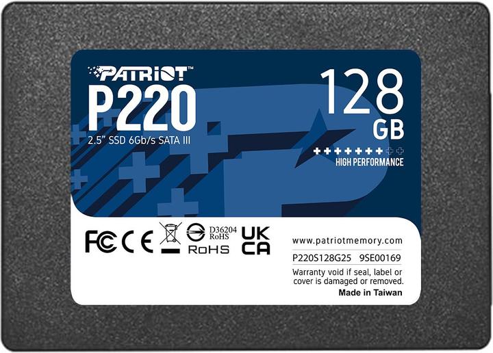 Produktbild Patriot SSD 128GB 2,5" P220 SATA3 550/480 (128 GB, 2.5")