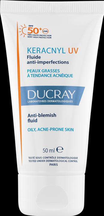 Produktbild Ducray KeracnyL UV Fluid gegen Hautunreinheiten (Sonnencreme Gesicht, SPF 50+, 50 ml, 73 g)