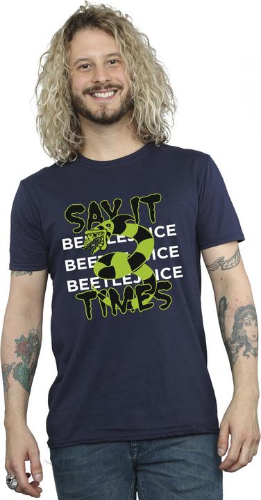 Actual product image Beetlejuice Mens Say It 3 Times Cotton T-Shirt (5XL)