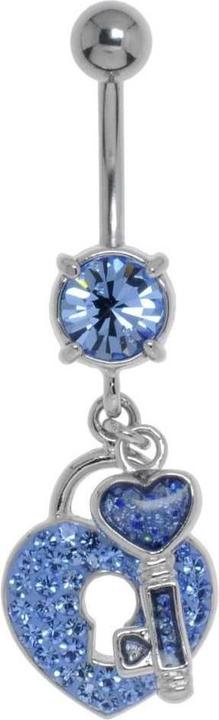 Actual product image Bijouteria Bellypiercing (Crystal, Brass rhodium plated, Surgical steel 316L)