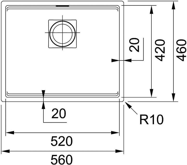Image du produit Franke Kubus 2 KNG (Evier encastré, 80 cm, 56 cm)