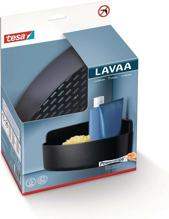 Actual product image tesa LAVAA Corner shower basket incl. adhesive solution without drilling
