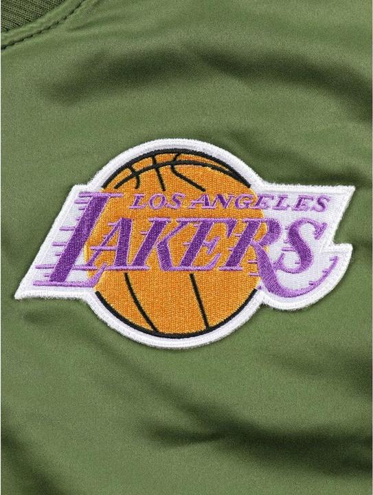 Actual product image Mitchell & Ness NBA Flight Satin - LA Lakers Bomber Jacket - 103809 (M)