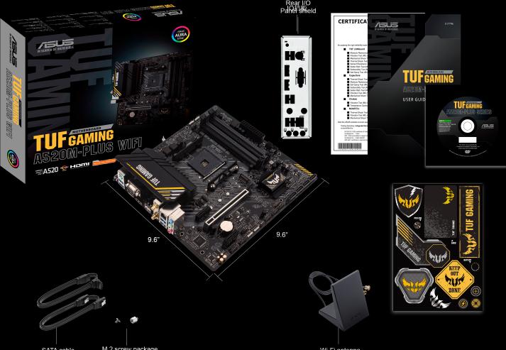Actual product image ASUS TUF GAMING A520M-PLUS WIFI (AM4, AMD A520, mATX)